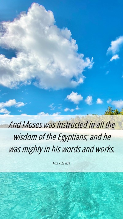 Picture 06 - Acts 7:22 ASV Mobile Phone Wallpaper - And Moses was instructed in all the wisdom of the - Mobile Bible Verse Wallpaper