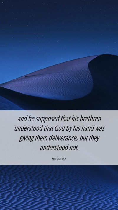Picture 06 - Acts 7:25 ASV Mobile Phone Wallpaper - and he supposed that his brethren understood that - Mobile Bible Verse Wallpaper