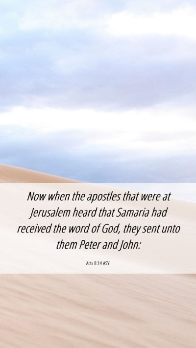 Picture 06 - Acts 8:14 ASV Mobile Phone Wallpaper - Now when the apostles that were at Jerusalem - Mobile Bible Verse Wallpaper