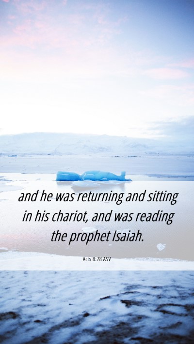 Picture 06 - Acts 8:28 ASV Mobile Phone Wallpaper - and he was returning and sitting in his chariot, - Mobile Bible Verse Wallpaper