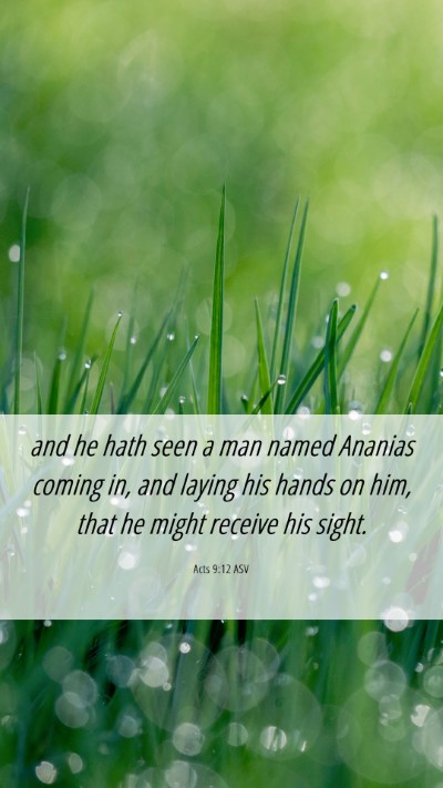 Picture 06 - Acts 9:12 ASV Mobile Phone Wallpaper - and he hath seen a man named Ananias coming in, - Mobile Bible Verse Wallpaper