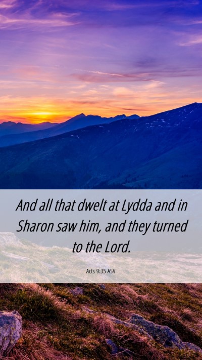 Picture 06 - Acts 9:35 ASV Mobile Phone Wallpaper - And all that dwelt at Lydda and in Sharon saw - Mobile Bible Verse Wallpaper