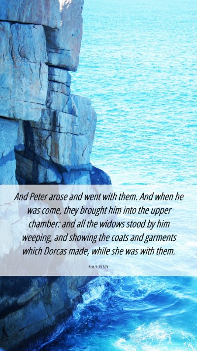 Picture 06 - Acts 9:39 ASV Mobile Phone Wallpaper - And Peter arose and went with them. And when he - Mobile Bible Verse Wallpaper