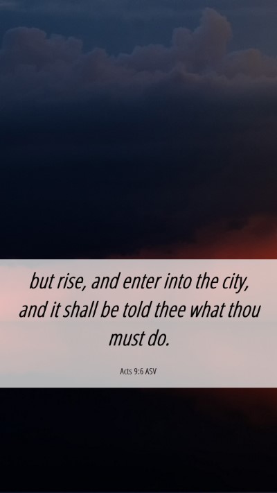 Picture 06 - Acts 9:6 ASV Mobile Phone Wallpaper - but rise, and enter into the city, and it shall - Mobile Bible Verse Wallpaper