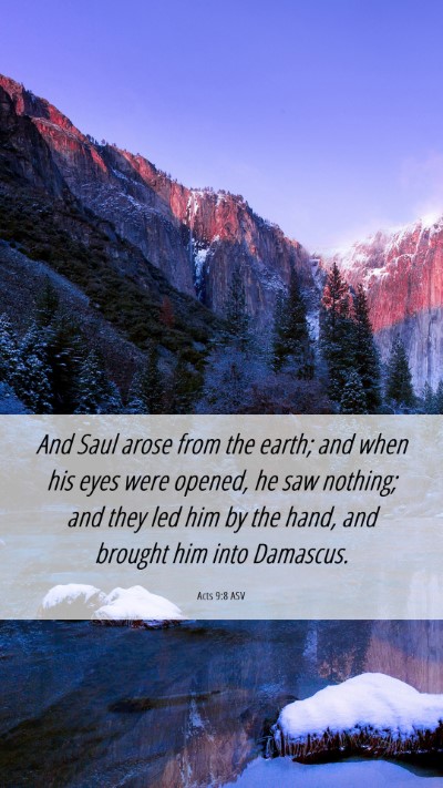 Picture 06 - Acts 9:8 ASV Mobile Phone Wallpaper - And Saul arose from the earth; and when his eyes - Mobile Bible Verse Wallpaper