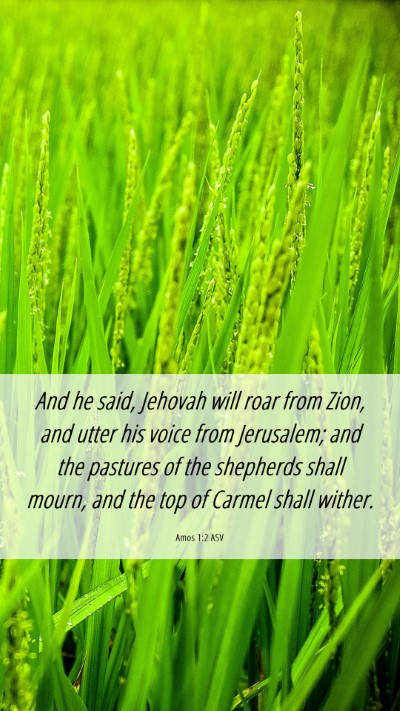 Picture 06 - Amos 1:2 ASV Mobile Phone Wallpaper - And he said, Jehovah will roar from Zion, and - Mobile Bible Verse Wallpaper