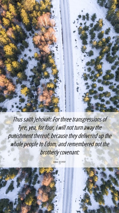 Picture 06 - Amos 1:9 ASV Mobile Phone Wallpaper - Thus saith Jehovah: For three transgressions of - Mobile Bible Verse Wallpaper