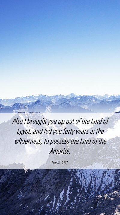 Picture 06 - Amos 2:10 ASV Mobile Phone Wallpaper - Also I brought you up out of the land of Egypt, - Mobile Bible Verse Wallpaper