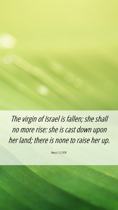 Picture 06 - Amos 5:2 ASV Mobile Phone Wallpaper - The virgin of Israel is fallen; she shall no more - Mobile Bible Verse Wallpaper