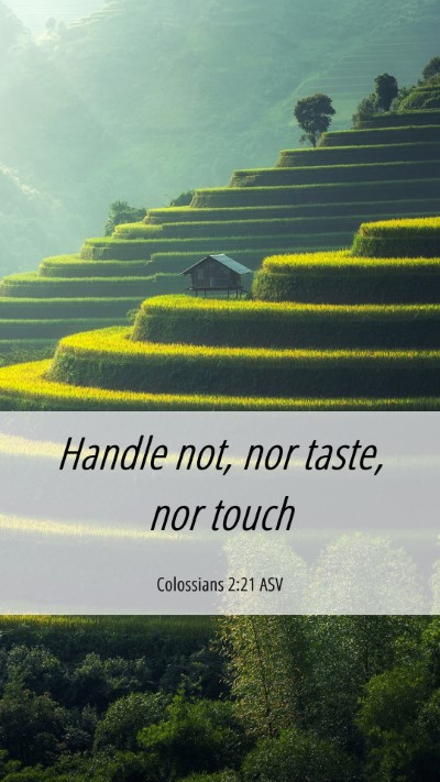 Picture 06 - Colossians 2:21 ASV Mobile Phone Wallpaper - Handle not, nor taste, nor - Mobile Bible Verse Wallpaper