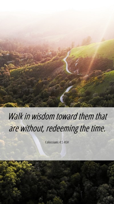 Picture 06 - Colossians 4:5 ASV Mobile Phone Wallpaper - Walk in wisdom toward them that are without, - Mobile Bible Verse Wallpaper