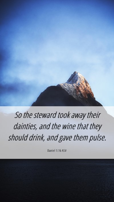 Picture 06 - Daniel 1:16 ASV Mobile Phone Wallpaper - So the steward took away their dainties, and the - Mobile Bible Verse Wallpaper