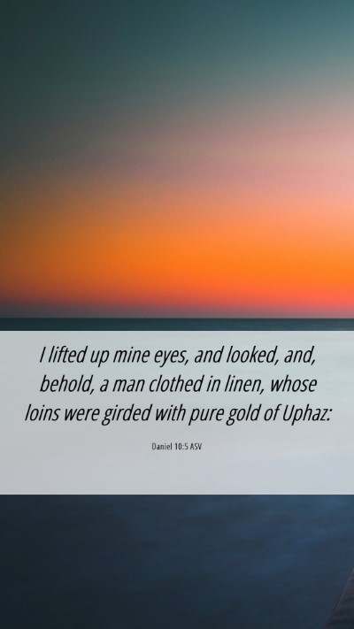 Picture 06 - Daniel 10:5 ASV Mobile Phone Wallpaper - I lifted up mine eyes, and looked, and, behold, a - Mobile Bible Verse Wallpaper