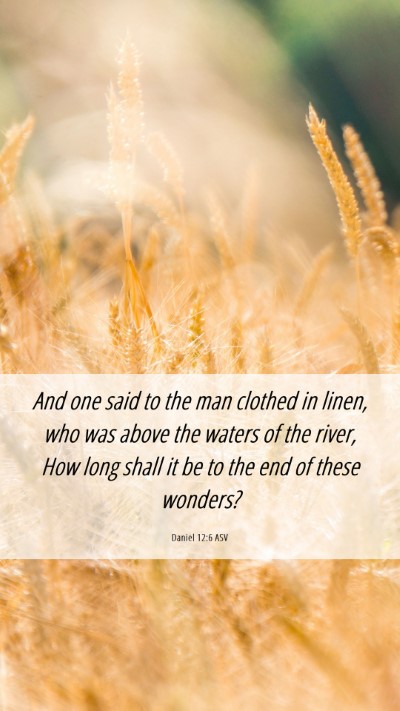 Picture 06 - Daniel 12:6 ASV Mobile Phone Wallpaper - And one said to the man clothed in linen, who was - Mobile Bible Verse Wallpaper