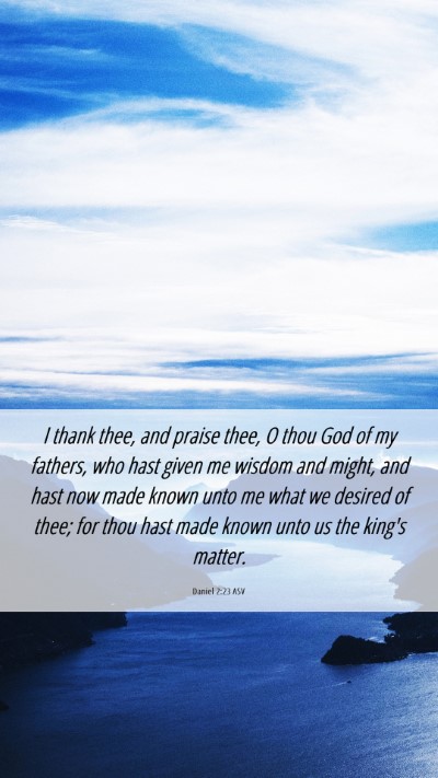 Picture 06 - Daniel 2:23 ASV Mobile Phone Wallpaper - I thank thee, and praise thee, O thou God of my - Mobile Bible Verse Wallpaper