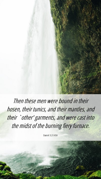 Picture 06 - Daniel 3:21 ASV Mobile Phone Wallpaper - Then these men were bound in their hosen, their - Mobile Bible Verse Wallpaper