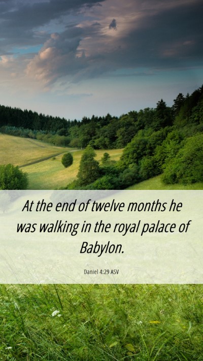 Picture 06 - Daniel 4:29 ASV Mobile Phone Wallpaper - At the end of twelve months he was walking in the - Mobile Bible Verse Wallpaper