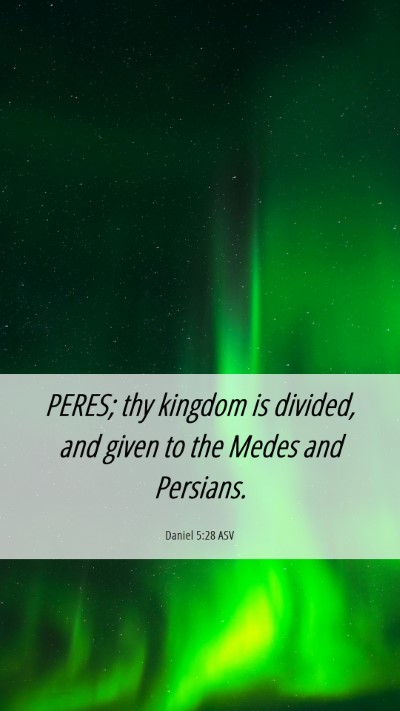 Picture 06 - Daniel 5:28 ASV Mobile Phone Wallpaper - PERES; thy kingdom is divided, and given to the - Mobile Bible Verse Wallpaper