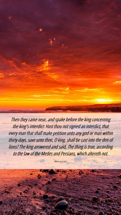 Picture 06 - Daniel 6:12 ASV Mobile Phone Wallpaper - Then they came near, and spake before the king - Mobile Bible Verse Wallpaper