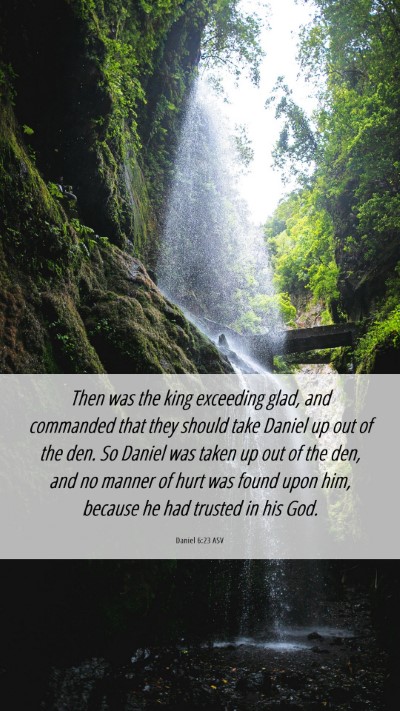 Picture 06 - Daniel 6:23 ASV Mobile Phone Wallpaper - Then was the king exceeding glad, and commanded - Mobile Bible Verse Wallpaper