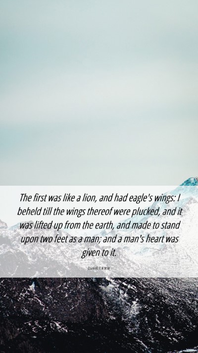 Picture 06 - Daniel 7:4 ASV Mobile Phone Wallpaper - The first was like a lion, and had eagle's wings: - Mobile Bible Verse Wallpaper