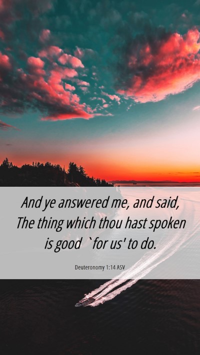 Picture 06 - Deuteronomy 1:14 ASV Mobile Phone Wallpaper - And ye answered me, and said, The thing which - Mobile Bible Verse Wallpaper