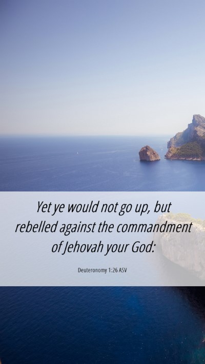 Picture 06 - Deuteronomy 1:26 ASV Mobile Phone Wallpaper - Yet ye would not go up, but rebelled against the - Mobile Bible Verse Wallpaper