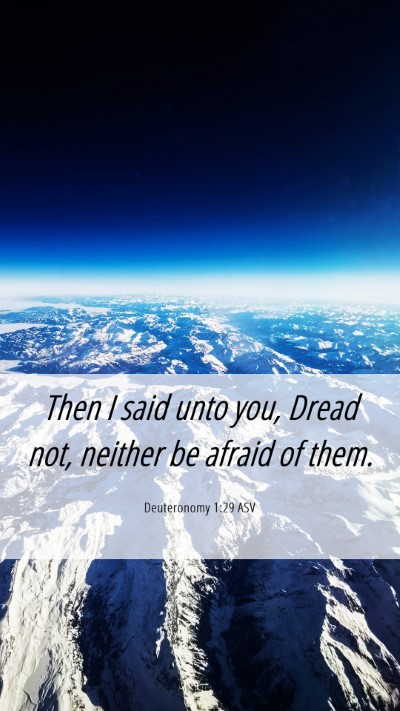 Picture 06 - Deuteronomy 1:29 ASV Mobile Phone Wallpaper - Then I said unto you, Dread not, neither be - Mobile Bible Verse Wallpaper