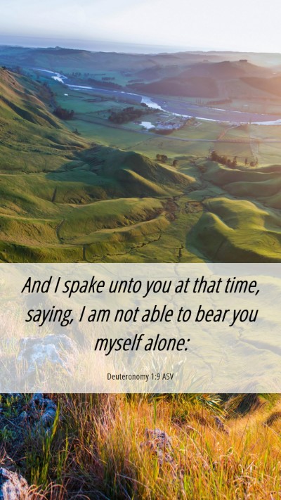 Picture 06 - Deuteronomy 1:9 ASV Mobile Phone Wallpaper - And I spake unto you at that time, saying, I am - Mobile Bible Verse Wallpaper
