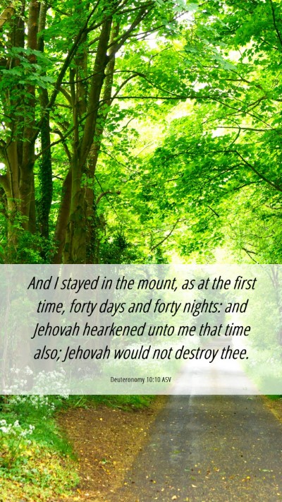 Picture 06 - Deuteronomy 10:10 ASV Mobile Phone Wallpaper - And I stayed in the mount, as at the first time, - Mobile Bible Verse Wallpaper