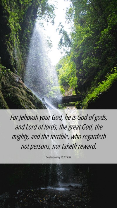 Picture 06 - Deuteronomy 10:17 ASV Mobile Phone Wallpaper - For Jehovah your God, he is God of gods, and Lord - Mobile Bible Verse Wallpaper