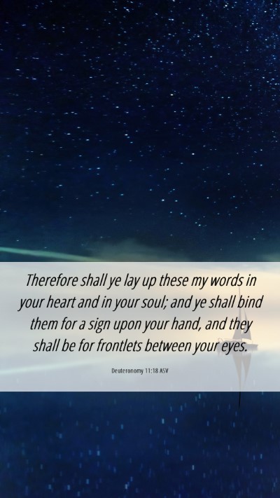 Picture 06 - Deuteronomy 11:18 ASV Mobile Phone Wallpaper - Therefore shall ye lay up these my words in your - Mobile Bible Verse Wallpaper