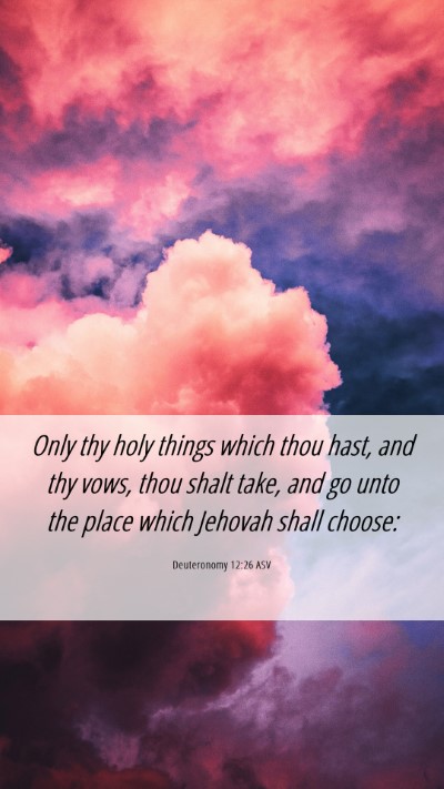 Picture 06 - Deuteronomy 12:26 ASV Mobile Phone Wallpaper - Only thy holy things which thou hast, and thy - Mobile Bible Verse Wallpaper