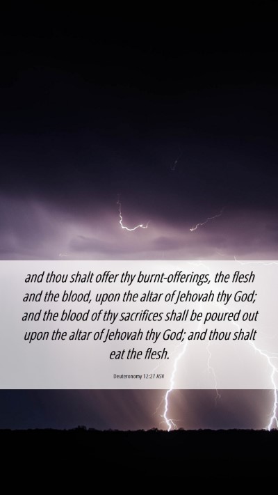 Picture 06 - Deuteronomy 12:27 ASV Mobile Phone Wallpaper - and thou shalt offer thy burnt-offerings, the - Mobile Bible Verse Wallpaper