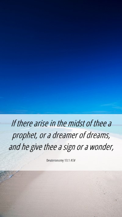 Picture 06 - Deuteronomy 13:1 ASV Mobile Phone Wallpaper - If there arise in the midst of thee a prophet, or - Mobile Bible Verse Wallpaper