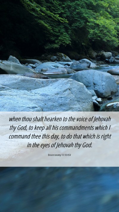 Picture 06 - Deuteronomy 13:18 ASV Mobile Phone Wallpaper - when thou shalt hearken to the voice of Jehovah - Mobile Bible Verse Wallpaper