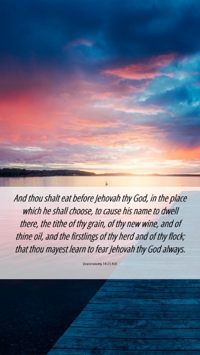 Picture 06 - Deuteronomy 14:23 ASV Mobile Phone Wallpaper - And thou shalt eat before Jehovah thy God, in the - Mobile Bible Verse Wallpaper