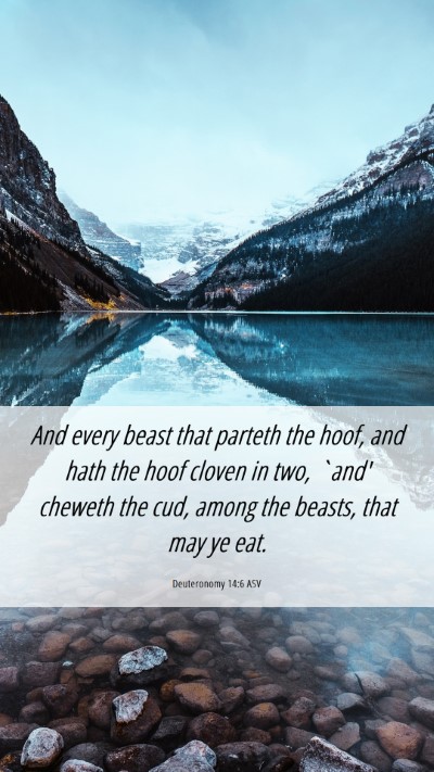Picture 06 - Deuteronomy 14:6 ASV Mobile Phone Wallpaper - And every beast that parteth the hoof, and hath - Mobile Bible Verse Wallpaper