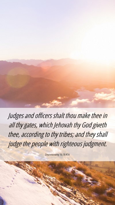 Picture 06 - Deuteronomy 16:18 ASV Mobile Phone Wallpaper - Judges and officers shalt thou make thee in all - Mobile Bible Verse Wallpaper