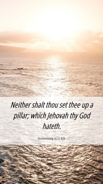 Picture 06 - Deuteronomy 16:22 ASV Mobile Phone Wallpaper - Neither shalt thou set thee up a pillar; which - Mobile Bible Verse Wallpaper