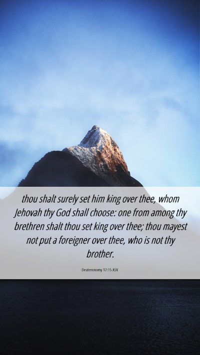 Picture 06 - Deuteronomy 17:15 ASV Mobile Phone Wallpaper - thou shalt surely set him king over thee, whom - Mobile Bible Verse Wallpaper