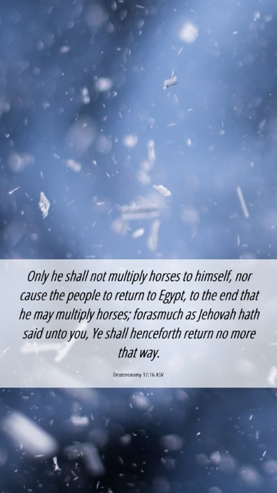 Picture 06 - Deuteronomy 17:16 ASV Mobile Phone Wallpaper - Only he shall not multiply horses to himself, nor - Mobile Bible Verse Wallpaper
