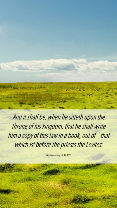 Picture 06 - Deuteronomy 17:18 ASV Mobile Phone Wallpaper - And it shall be, when he sitteth upon the throne - Mobile Bible Verse Wallpaper