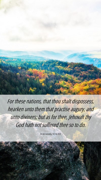 Picture 06 - Deuteronomy 18:14 ASV Mobile Phone Wallpaper - For these nations, that thou shalt dispossess, - Mobile Bible Verse Wallpaper