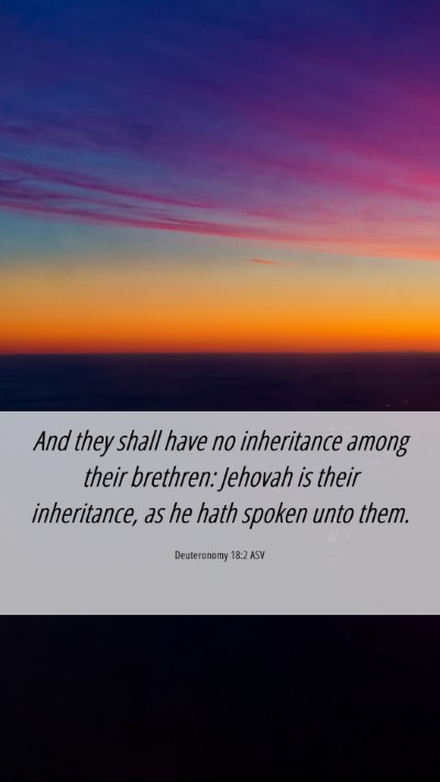 Picture 06 - Deuteronomy 18:2 ASV Mobile Phone Wallpaper - And they shall have no inheritance among their - Mobile Bible Verse Wallpaper