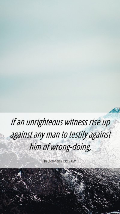 Picture 06 - Deuteronomy 19:16 ASV Mobile Phone Wallpaper - If an unrighteous witness rise up against any man - Mobile Bible Verse Wallpaper