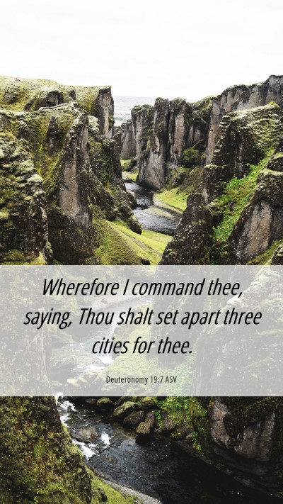 Picture 06 - Deuteronomy 19:7 ASV Mobile Phone Wallpaper - Wherefore I command thee, saying, Thou shalt set - Mobile Bible Verse Wallpaper
