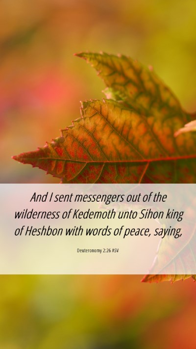 Picture 06 - Deuteronomy 2:26 ASV Mobile Phone Wallpaper - And I sent messengers out of the wilderness of - Mobile Bible Verse Wallpaper