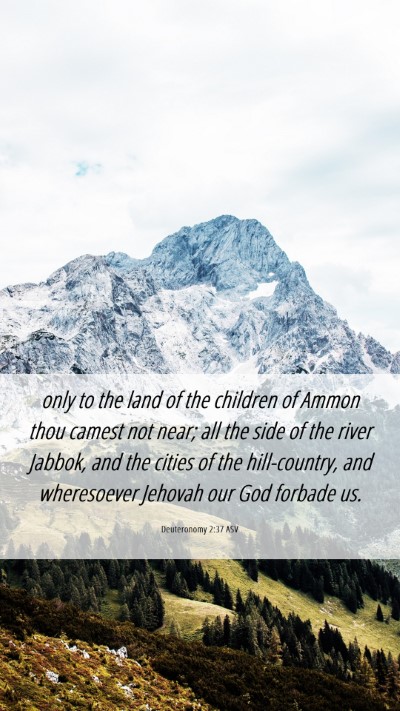 Picture 06 - Deuteronomy 2:37 ASV Mobile Phone Wallpaper - only to the land of the children of Ammon thou - Mobile Bible Verse Wallpaper