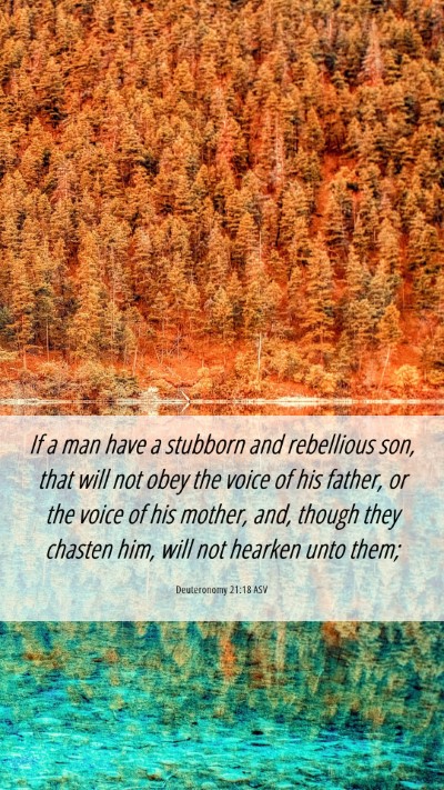 Picture 06 - Deuteronomy 21:18 ASV Mobile Phone Wallpaper - If a man have a stubborn and rebellious son, that - Mobile Bible Verse Wallpaper